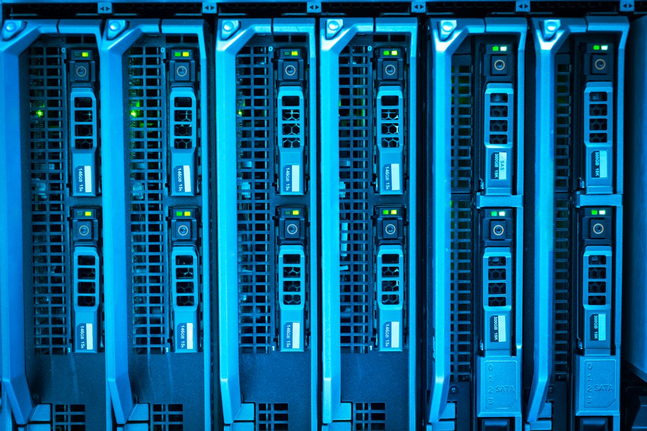 Crafting Captivating Headlines: Your awesome post title goes here Detailed image of illuminated server racks showcasing modern technology infrastructure.